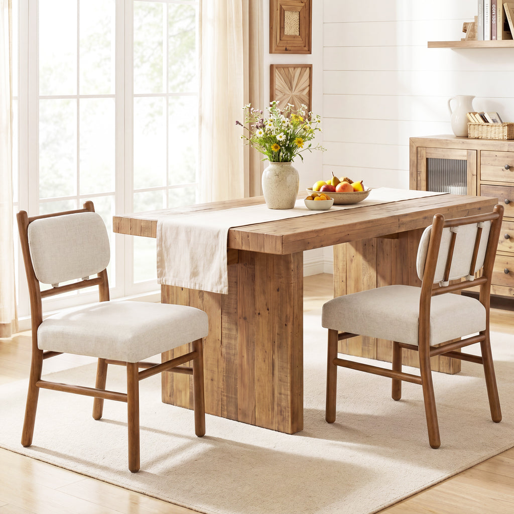 Fabric Upholstered Dining Chairs - Modern Armless Side Chairs