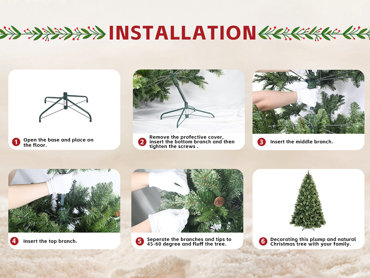 6FT Pre-Lit Artificial Christmas Tree
