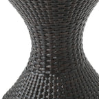 Outdoor 16-Inch Multi-Brown Wicker Hourglass Side Table