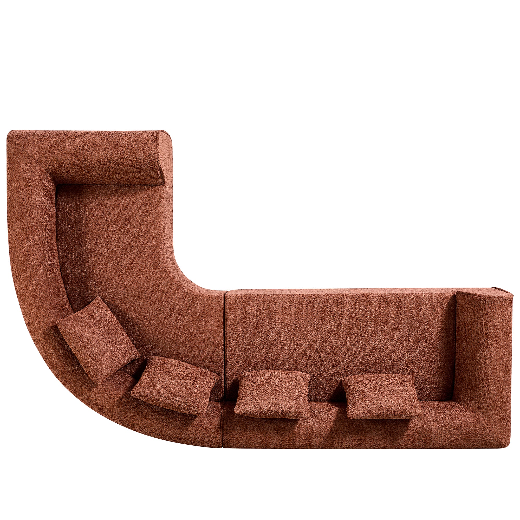 110" Modern Curved L-Shaped Modular Sectional Sofa