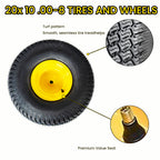 Set of 2 20x10.00-8 Lawn Mower Tires and Wheel Assembly