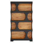 71.26" Tall 4-Tier S-Shaped Bookcase