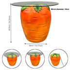 Carrot Shaped Side Table with Glass Top