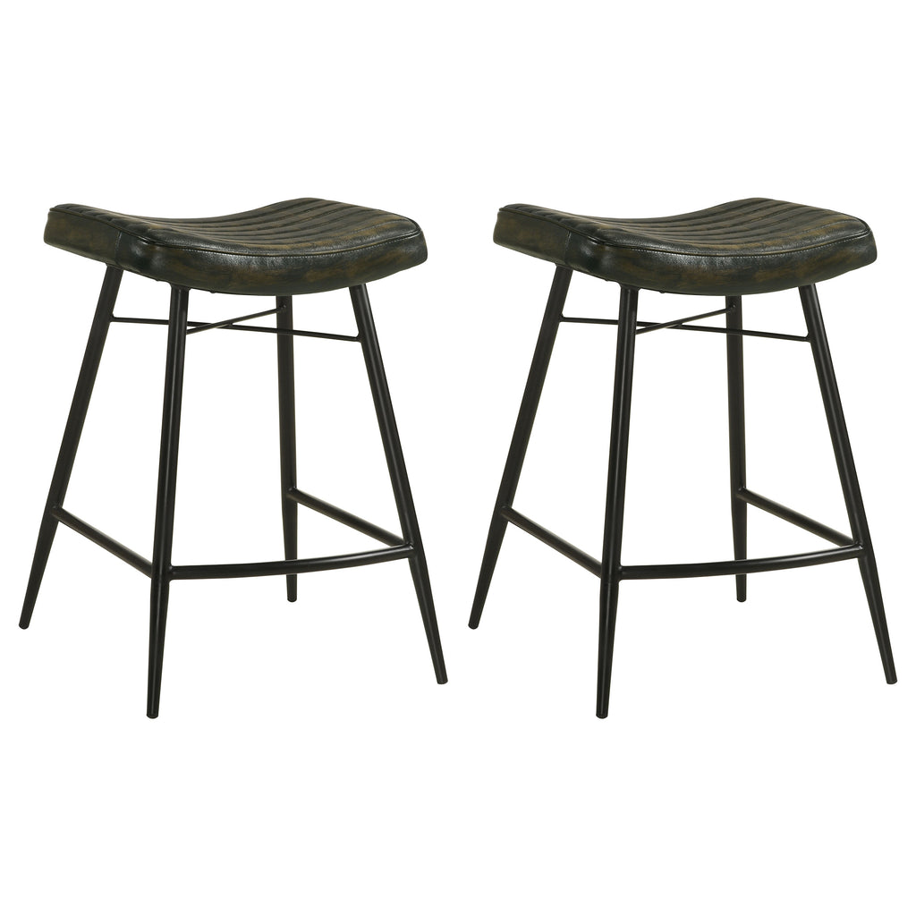 Ridgeway Leather Counter Stools Set of Two