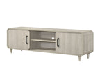 1pc TV Stand - Contemporary Light Wood Finish with Sliding Doors