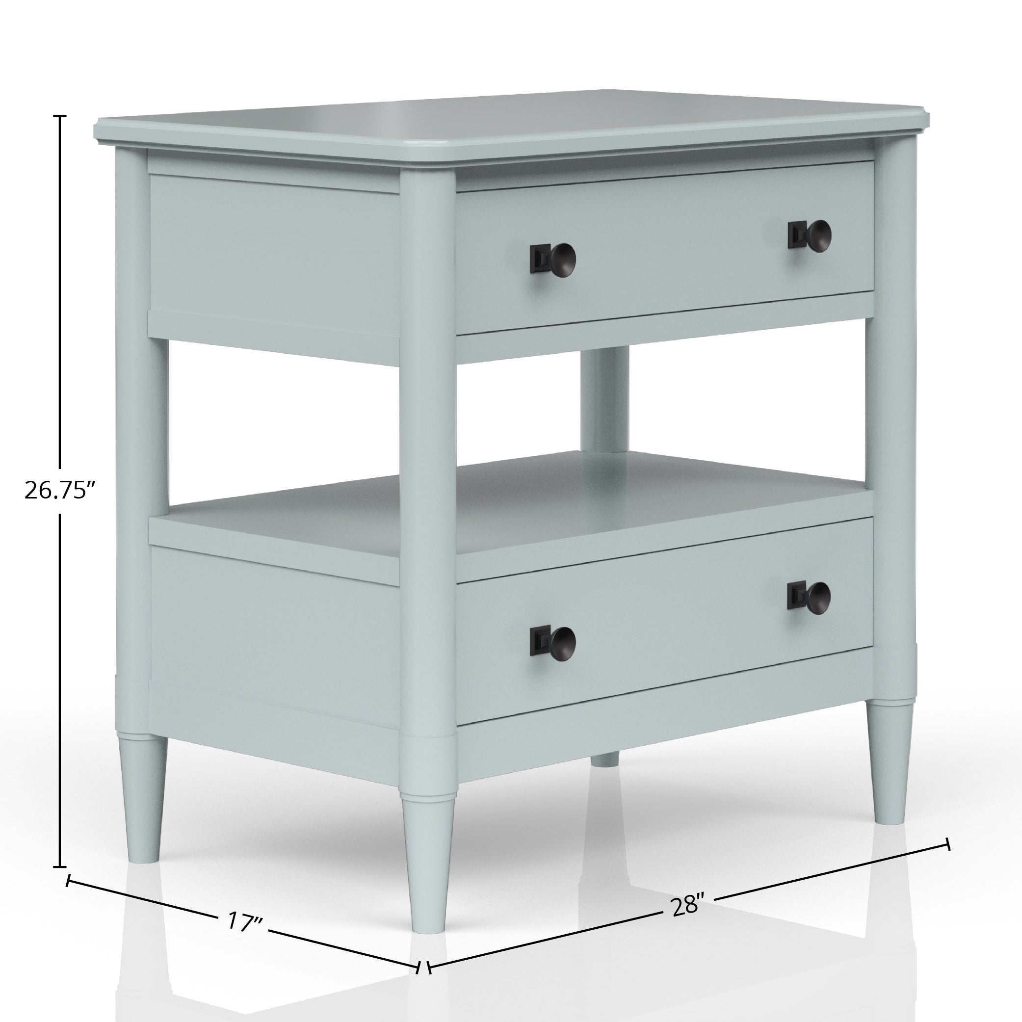Open Nightstand with Ocean Finish