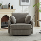 40.55"W Swivel Accent Chair with 2 Throw Pillows