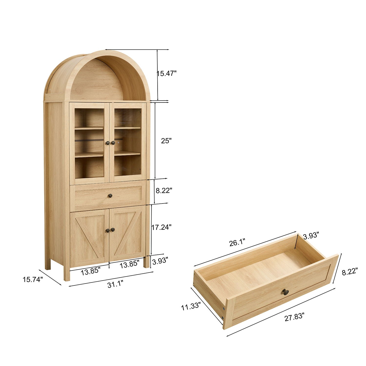 Retro Dome Cabinet With Large Storage Space