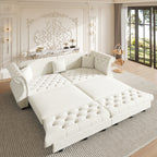 97.6" Oversized Chesterfield Pull Out Sofa Bed