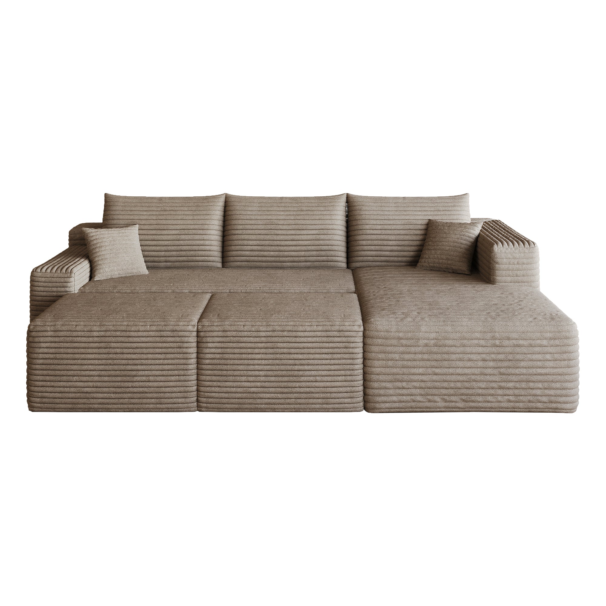 95" Cloud Sectional Sofa with Two Ottomans