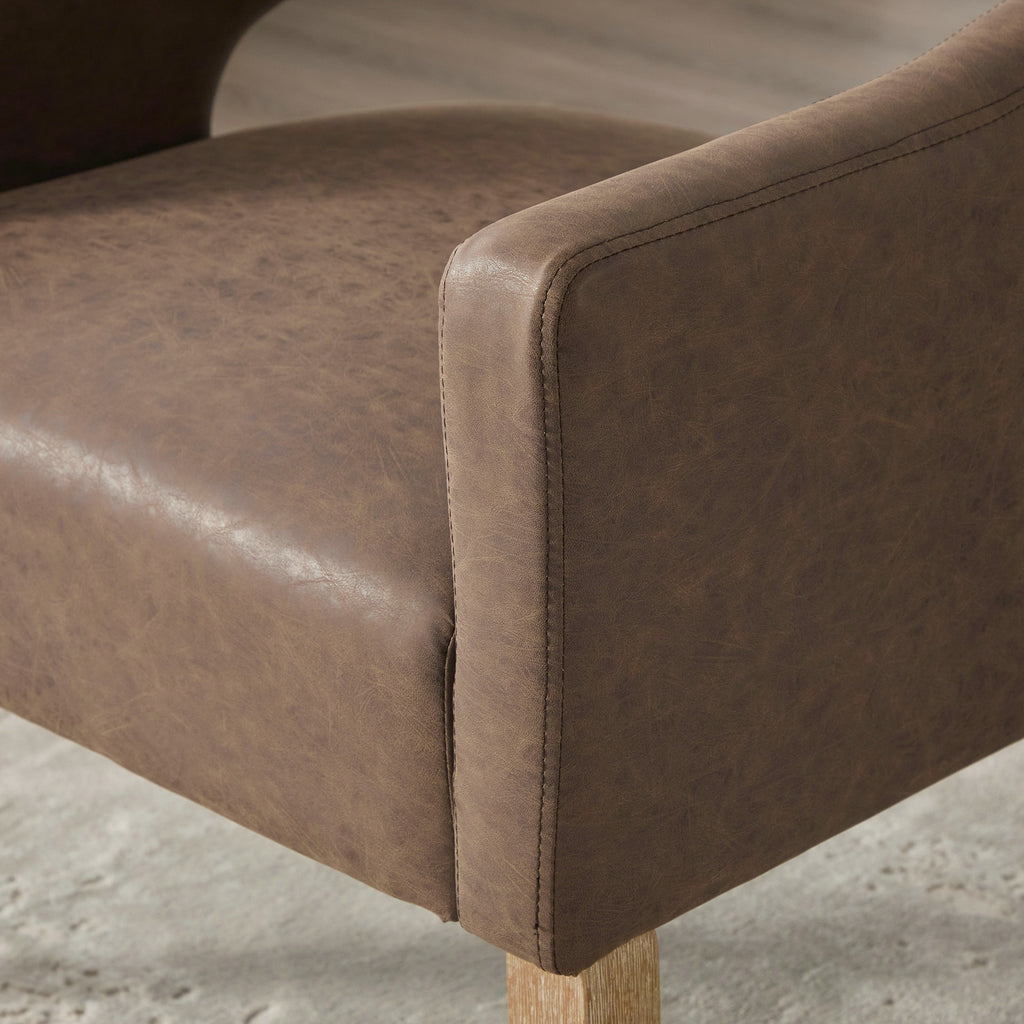 Modern Upholstered PU Open Back Accent Armchair