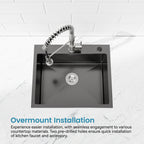 Stainless Steel Kitchen Sink, 23″x19″ Single Bowl, Undermount