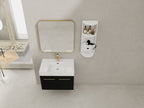 30 Inch Wall-Mounted Bathroom Vanity with Sink and Storage Rack