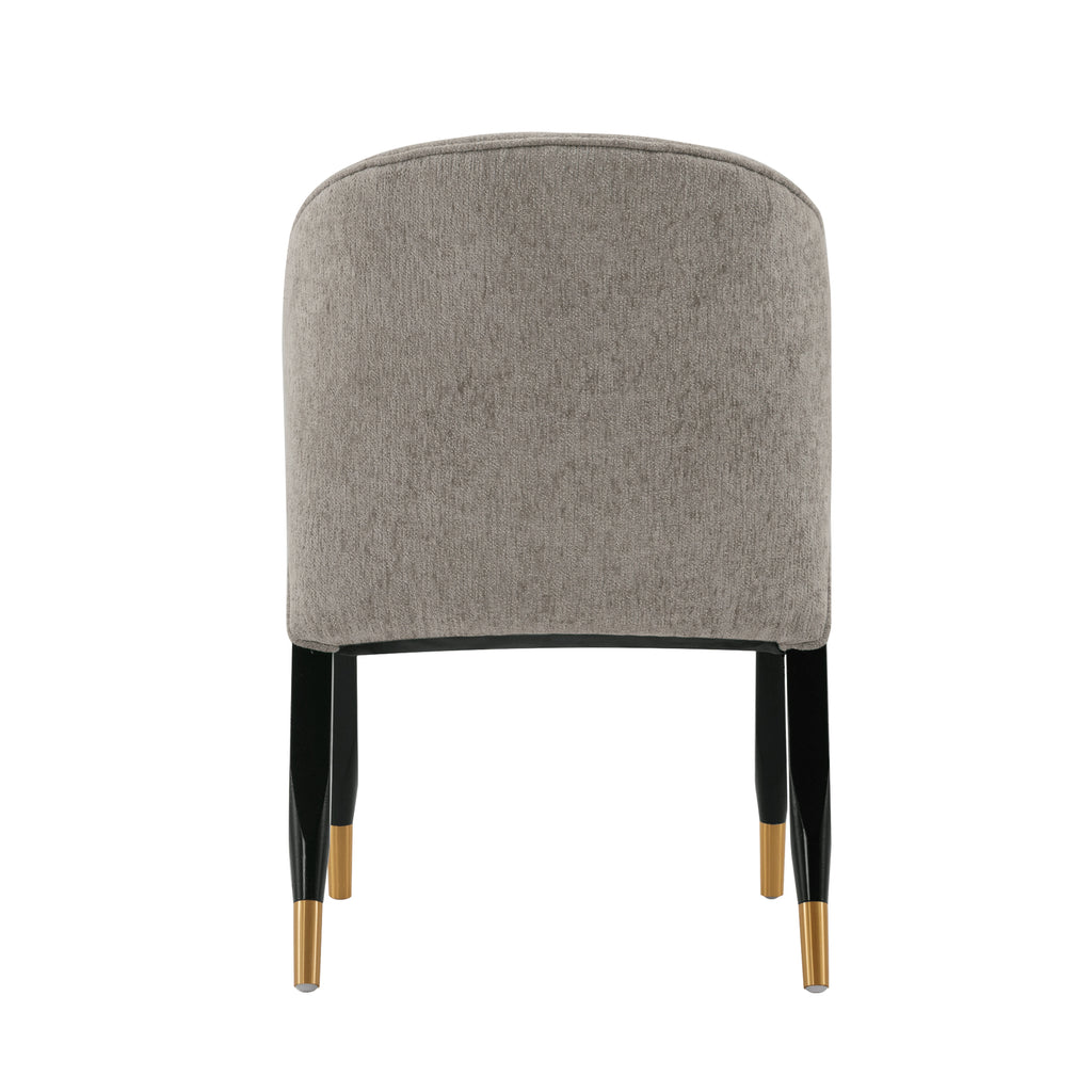 Ola Wood Chenille Dining Chair in Stone