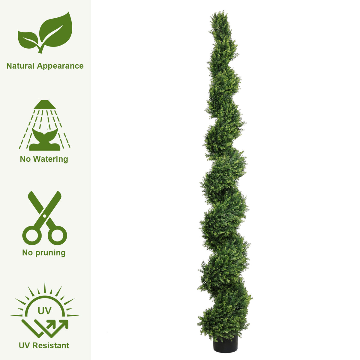 7FT Tall Artificial Two-Tone Cypress Pine Tree – Realistic Lifelike Faux Greenery with
