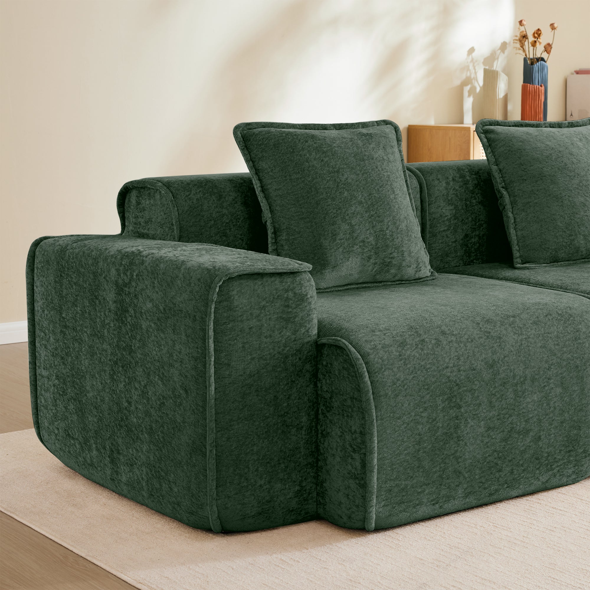 Streamlined Design Modular 2 Seat L Shape Sectional Sofa