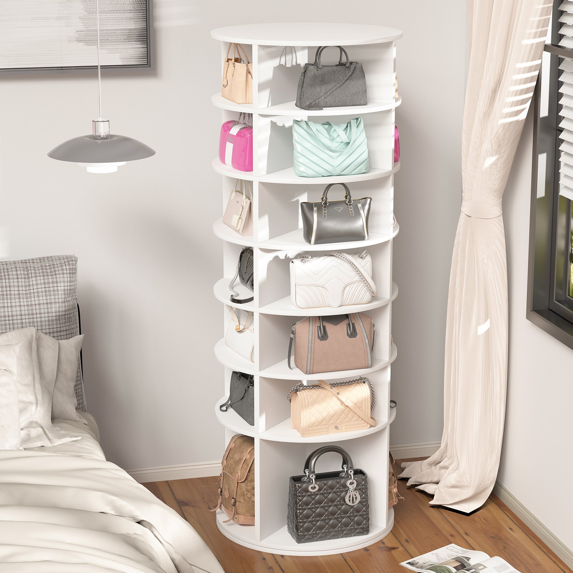 7-Tier Rotating Shoe Rack Tower