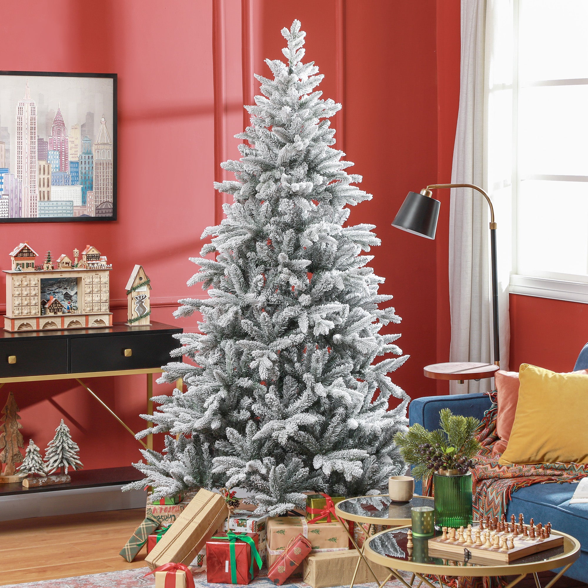 7ft Snow Flocked Artificial Christmas Tree