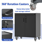 Heavy-Duty Metal Garage Storage Cabinet with Wheels