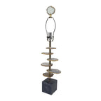Smoke Agate-Slice Table Lamp with Marble Base