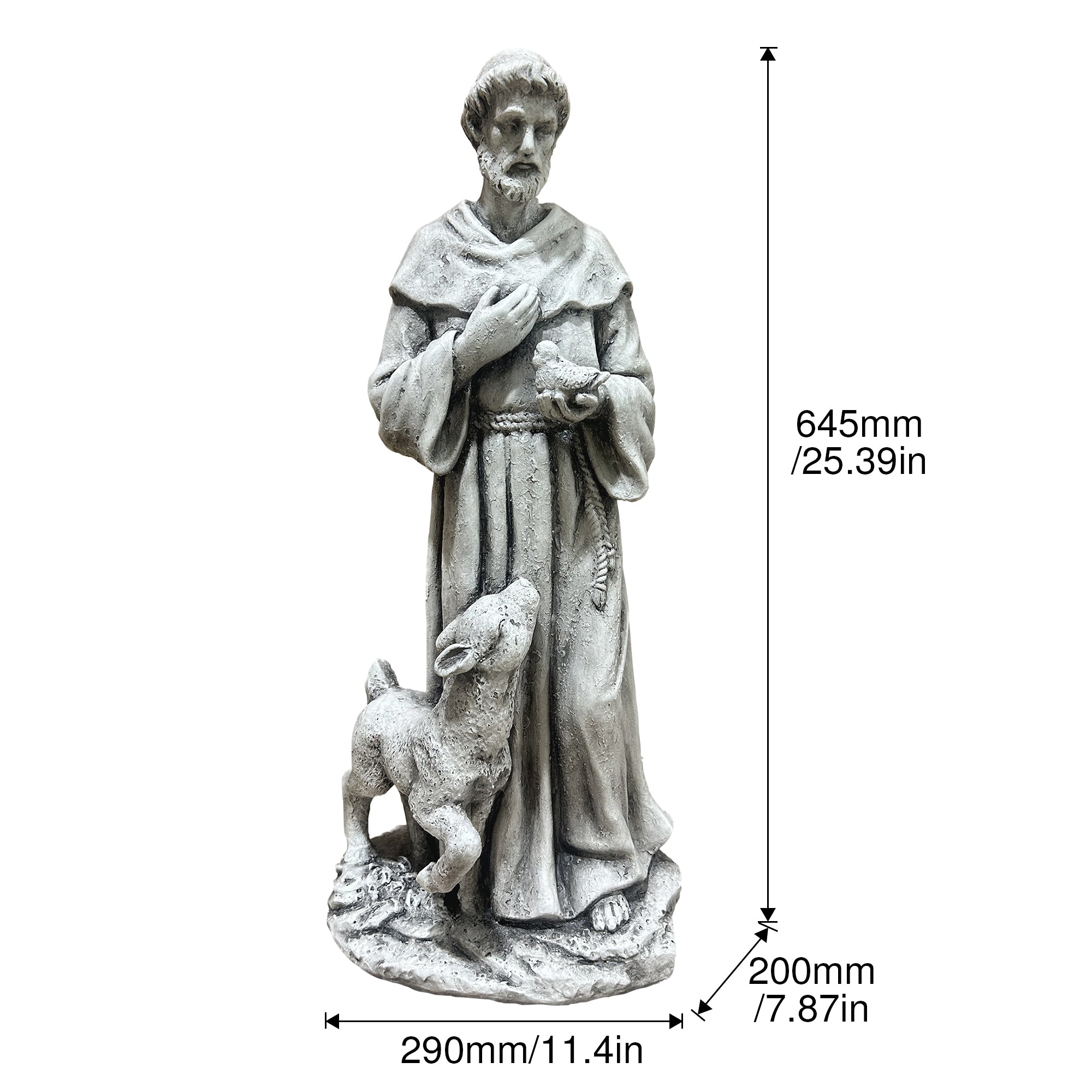 Magnesium Oxide Saint Statue With Lamb