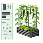 2-in-1 Raised Garden Bed with Trellis