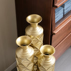 Semi-Handmade Metal Floor Vase Set of 3