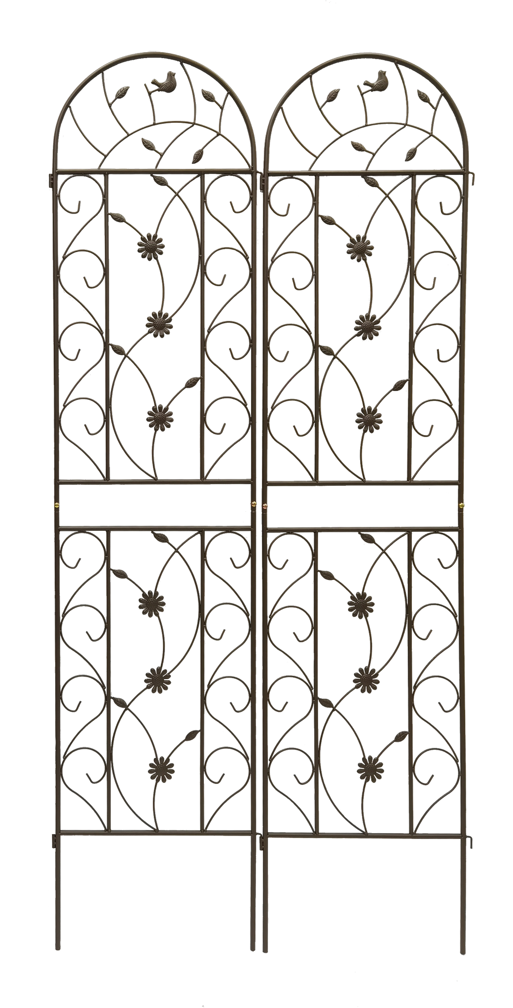 4-Pack Metal Garden Trellis, 86.7 x 19.7 Inches, Rustproof Iron, Brown