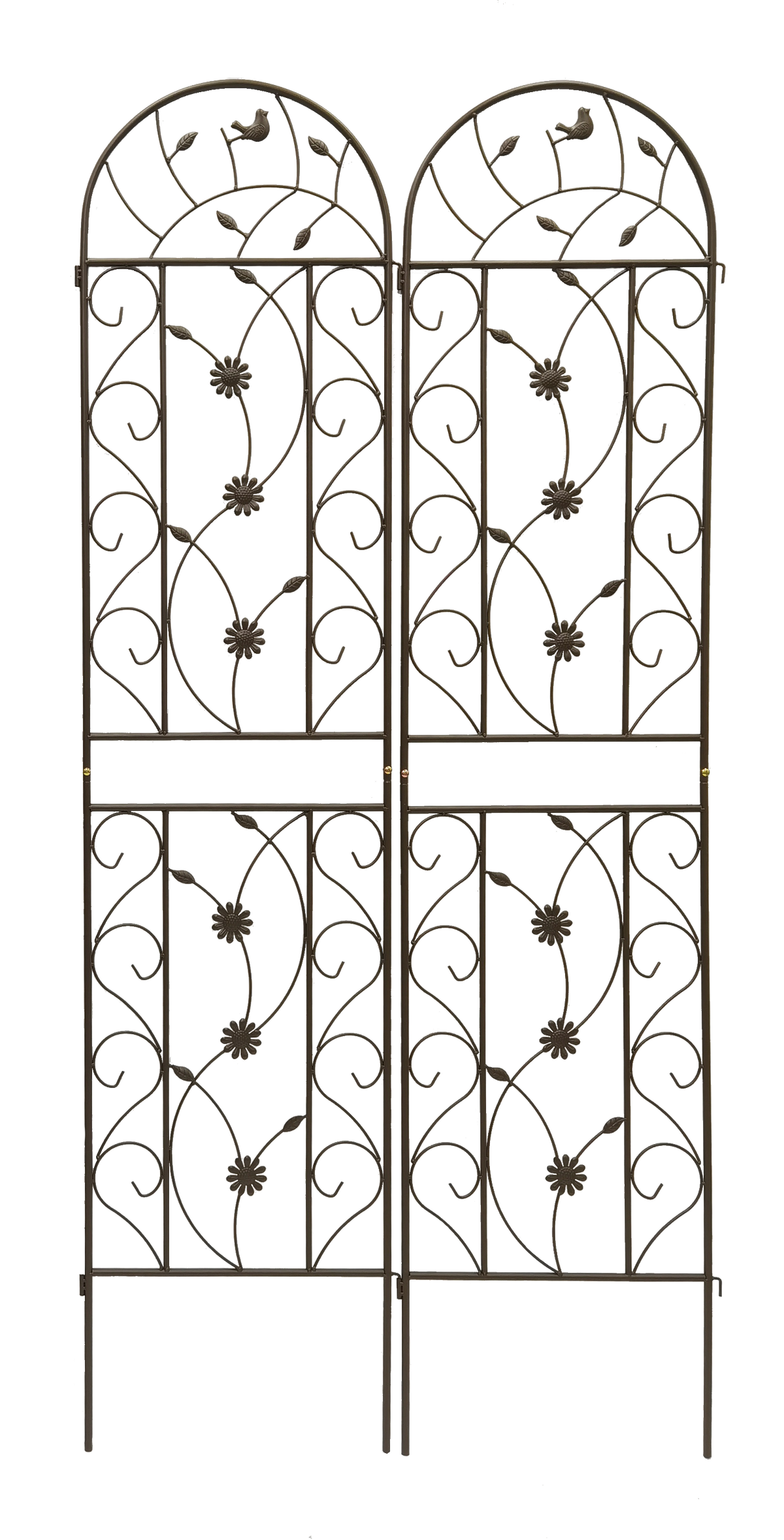 4-Pack Metal Garden Trellis, 86.7 x 19.7 Inches, Rustproof Iron, Brown