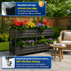 Dual Tier Staggered Elevated Metal Raised Garden Bed