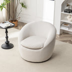 Winnie Modern Teddy Fabric Barrel Chair, 360° Swivel
