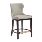 Blair Wood Upholstered Counter Stool in Stone