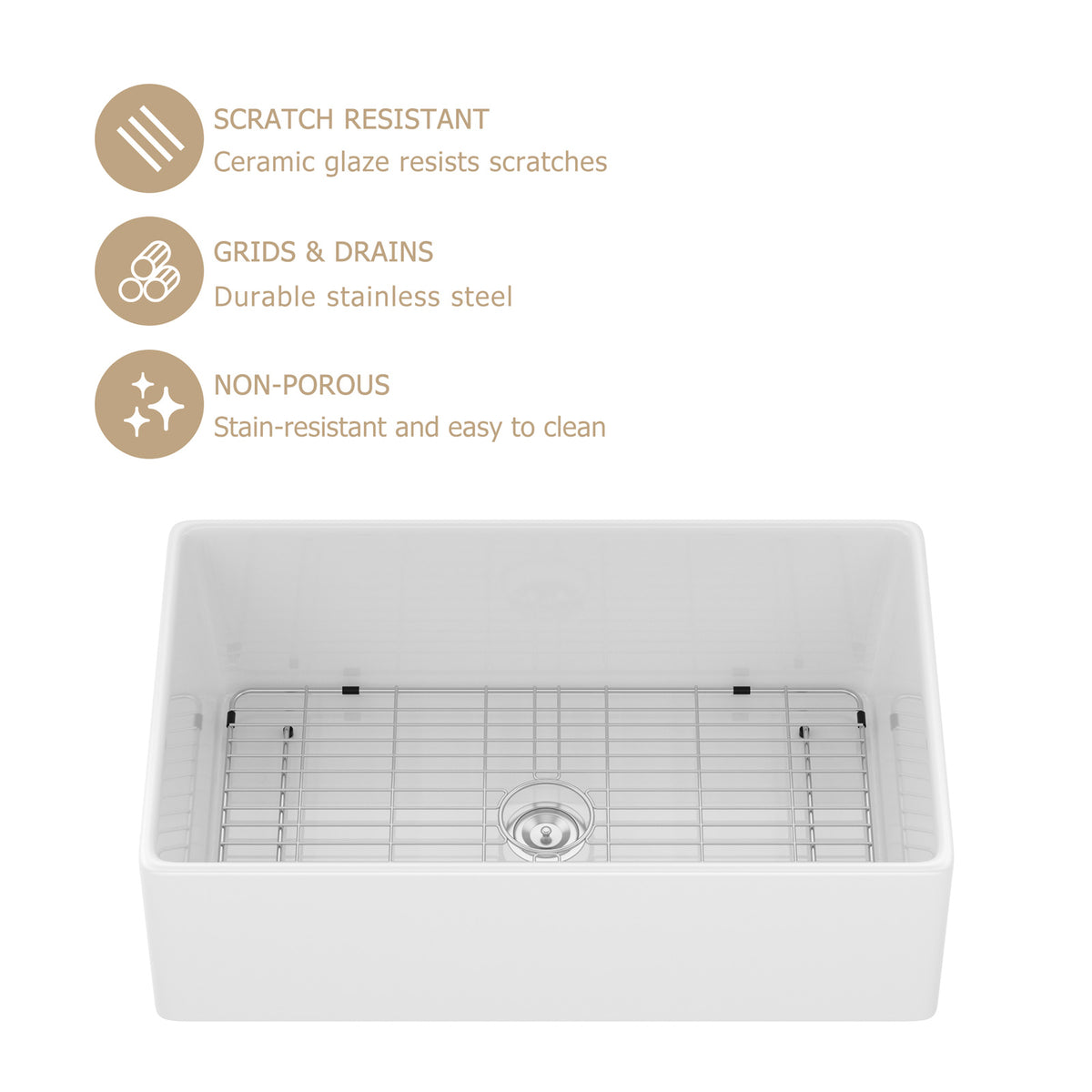 Farmhouse Ceramic Kitchen Sink
