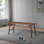 Versatile Solid Wood Molly Bench with Mid-Century Design
