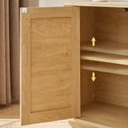 64-Inch Wave Shaped TV Stand with Rattan Doors