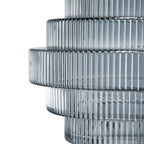 D9.1x9.8" Multi-Tiered Geometric Vase with Smoked Finish