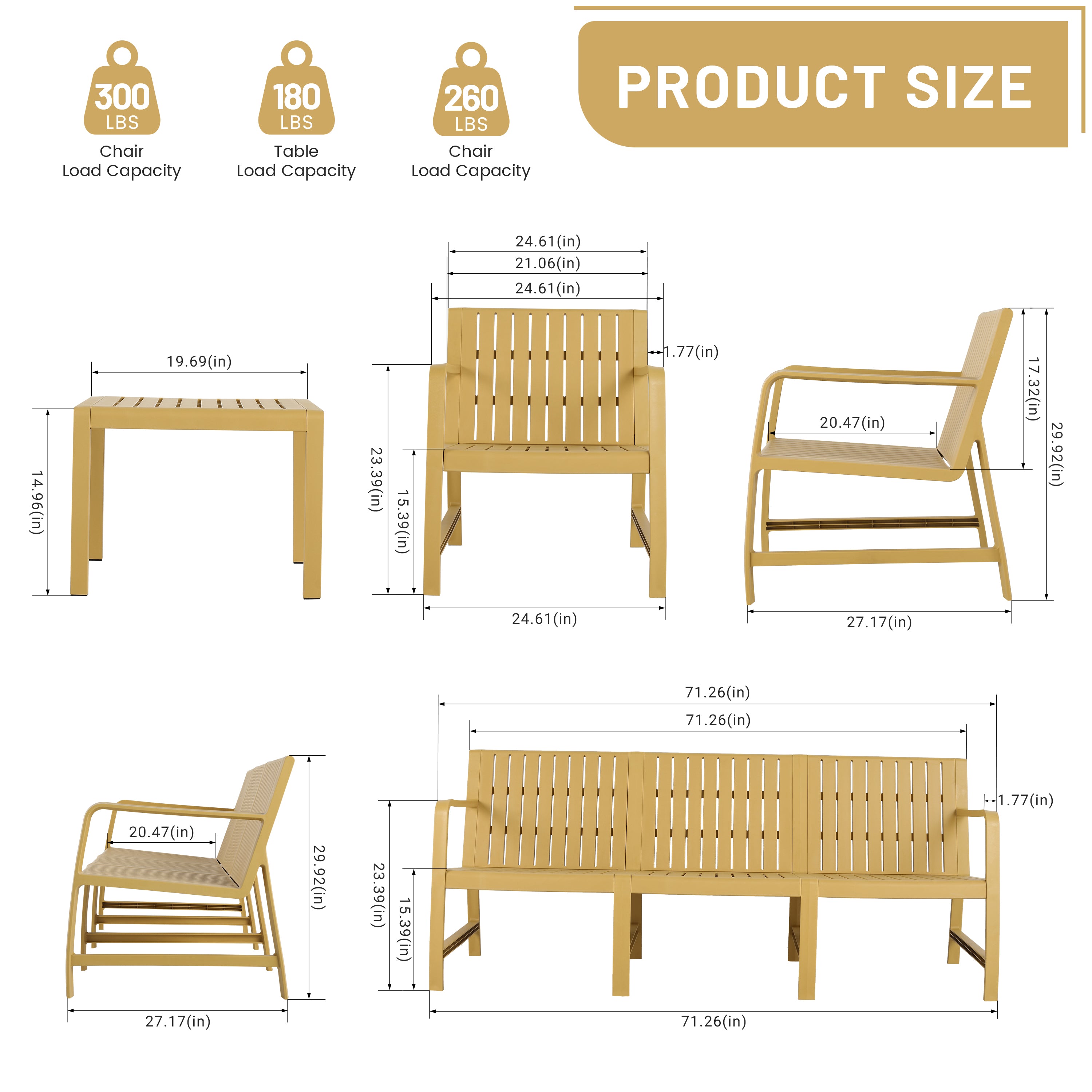 Summer 5-Piece Indoor/Outdoor Furniture Set