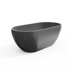 59 Inch Solid Surface Oval Shape Freestanding Bathtub