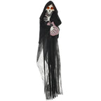 HOMCOM 4.3' Outdoor Halloween Decoration Animatronic Guitar-playing Grim Reaper
