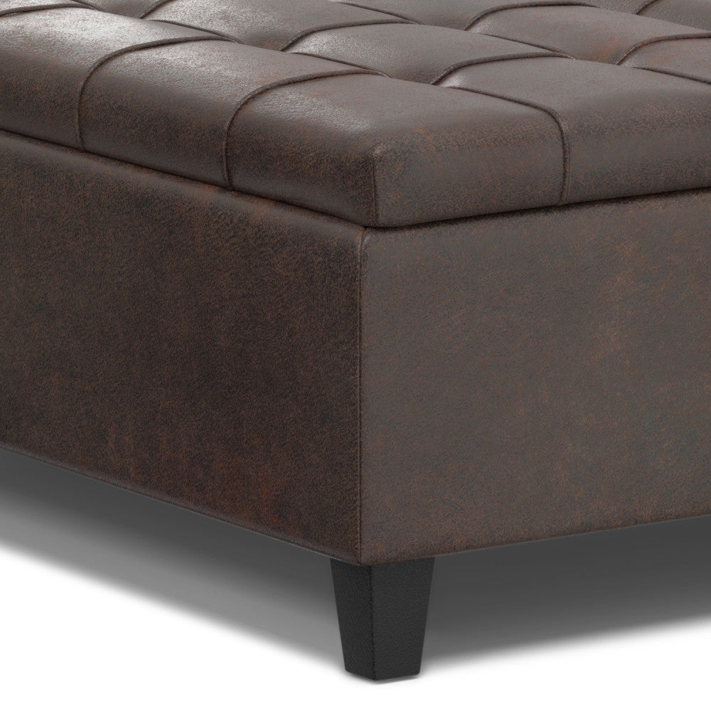 Harrison 40 Inch Wide Large Square Coffee Table Storage Ottoman