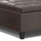 Harrison 40 Inch Wide Large Square Coffee Table Storage Ottoman