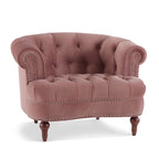 La Rosa Victorian Tufted Upholstered Accent Chair, Ash Rose
