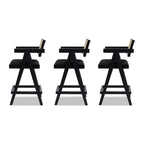 Milan 25.5" Modern Resin Webbing Back Bar Stool Set of 3