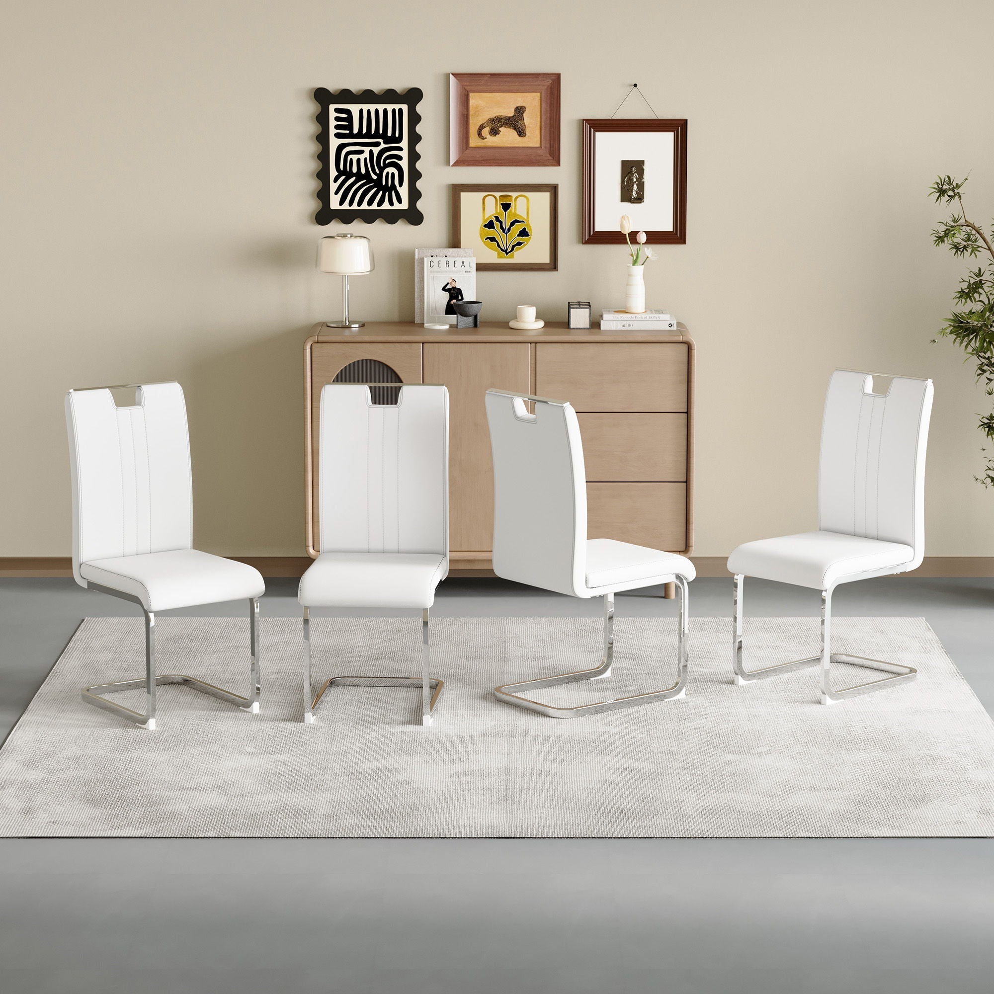 Bow Shaped Chairs with Ergonomic Design and Non-Slip Base
