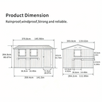 12x10 FT Outdoor Metal Storage Shed