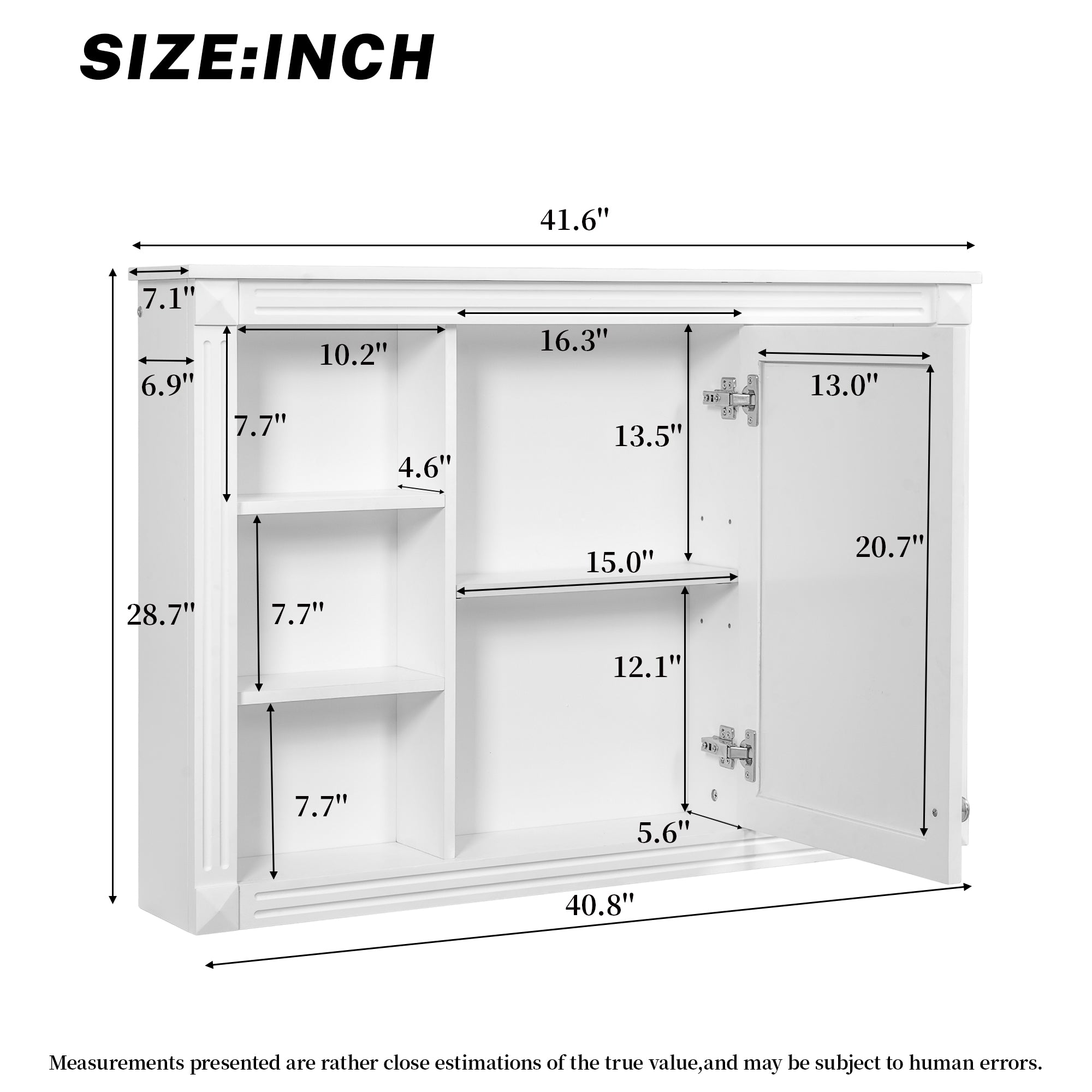 42'' Wall Mounted Bathroom Storage Cabinet