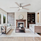 52" Modern Brushed Nickel Finish Reversible Quiet Motor Ceiling Fan