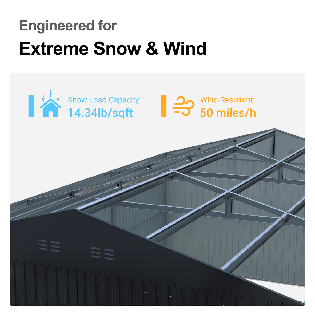 Outdoor Storage Shed 20x13 FT, Metal Garden Shed