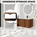30" Wall-Mounted Bathroom Vanity with Sink Combo