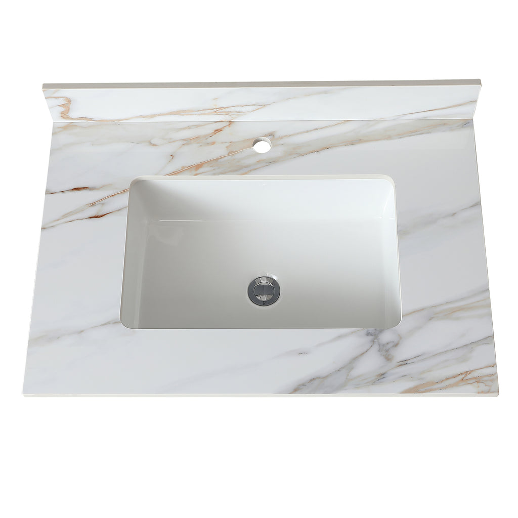 31 Inch Carrara Marble Vanity Top with Undermount Sink